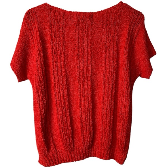 Vintage Organically Grown Sweaters Knit Sweater Cropped Red Soft Acrylic Holiday - Picture 7 of 12